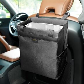 MEIDI Car Trash Can,Waterproof Garbage Can,Magnetic Multipurpose Trash Bin for Car - Black
