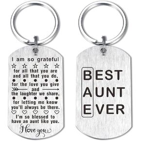 Laluminter Aunt Gifts - To My Aunt Keychain - Christmas Birthday Gift for Aunt from Niece Nephew