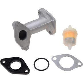 GOOFIT 19mm Carburator Intake Manifold Pipe with Gaskets and Oil Filter Replacement for 50cc 70cc 90cc 110cc 125cc Horizontal Engine ATV Dirt Bike Go Kart Quad Z50