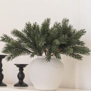MISSPIN 12 Pcs 19.5 Inches Christmas Cedar Branches, Cedar Artificial Christmas Branches DIY Crafts Faux Christmas Cedar Branches for Xmas Indoor Outdoor Home Decor