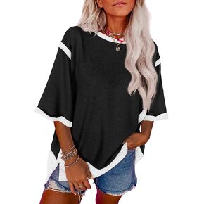 ملابس علوية صيفية للسيدات من SHEWIN قمصان غير رسمية كبيرة الحجم تيشيرتات فضفاضة بأكمام قصيرة موضة ربيع 2025 in Kuwait