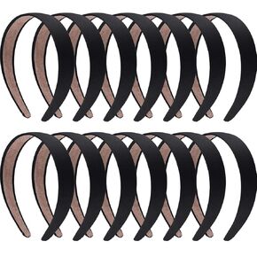 SIQUK 14 Pieces Satin Headbands White Ribbon Headband 1 Inch Plain DIY Hair Headbands for Women and Girls