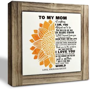 Mom Wood Sign, Box Wood Plaques Desk Décor, Mom Poem Wood Plaque for Home Decor, Grateful Gift for Mom, Mother's Day Gift for Mom from Daughter, Mom Birthday Gift, I Will Always Love You