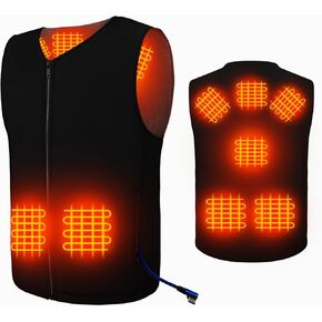 PinRui Heated Vest for Women Men,Usb Charging Heated Jacket with 3 Heating Levels 8 Heated Areas Electric (No Battery)