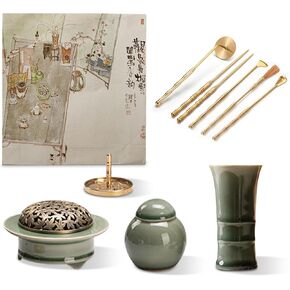 12pcs Chinese Incense Burner Kit, Incense Burner Set for Stick/Cone/Coil Incense, Incense Making Kit for Adult, Practical Gift for Meditation, Yoga, Home