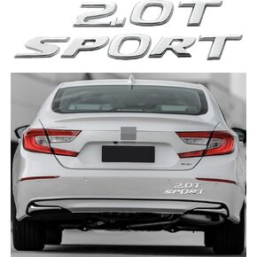 2.0T Sport Letter Emblem Car Rear Letter Badge Compatible with 2017-2022 Accord Civic. (Gloss Black)
