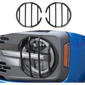 RT-TCZ for Bronco Front Headlight Guard Cover Protector Trim for Ford Bronco 2021 2022 2023 2024 up Black Exterior Accessories 2pcs