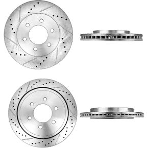 أجزاء فرامل Callahan CDS03435 أمامية 329 مم + خلفية 342 مم D/S 6 العروة [4] دوارات [تناسب 2002 2003 2004 2005 2006 Ford Expedition Navigator] in Kuwait
