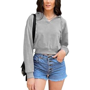 Womens Cropped Hoodie Crop Top Sweatshirts for Women Cropped Sweater