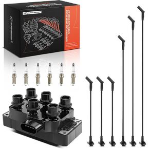 A-Premium 1 Ignition Coils with 6 Spark plug Wires and 6 Iridium Spark Plugs Compatible with Ford Explorer 2006-2010, Explorer Sport Trac, Mustang, Ranger & Mazda B4000 & Mercury Mountaineer, V6 4.0L