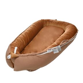 Baby Nest Lounger, Newborn Lounger for 0-24 Months, 100% Cotton Soft Adjustable Infant Lounger Baby Floor Seat for Travel, Co Sleeper for Girls Boys in Bed(Gray)