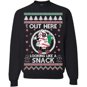 "Out Here Looking Like A Snack Ugly Christmas Sweater Sweatshirt – Your Ultimate Choice for Holiday Humor!