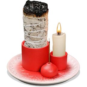 Comeon Palo Santo Holder, Backflow Incense Burner Holder Candle Holder Sage Burner Holder for Burning, Ceramic Incense Holder for Sticks for Meditation Yoga Room