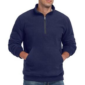 Askdeer Men's Quarter Zip Sweatshirt Polar Fleece Mock Neck Thick Thermal Sweatshirt Winter Warm Pullover Sweater