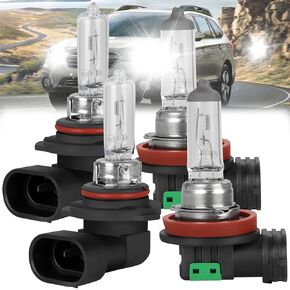Fit for Outback 2010-2014 Halogen Headlight Bulbs,9005 High Beam + H7 Low Beam + H11 Fog Light Halogen Light Bulb Combo Replcement Bulb Kit, Plug and Play,Bright White,Pack of 6