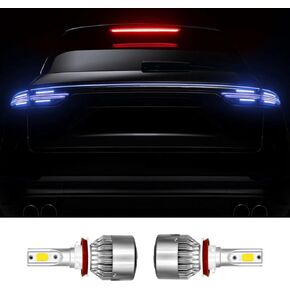 2 PCS H11 H8 H9 LED Light Bulbs, Fog Light Bulbs, 6000K 3800LM Super Bright Tail Lihgt, Waterproof Fog Light Bulb Replacement for Most Cars (H8/H11/H9-White)