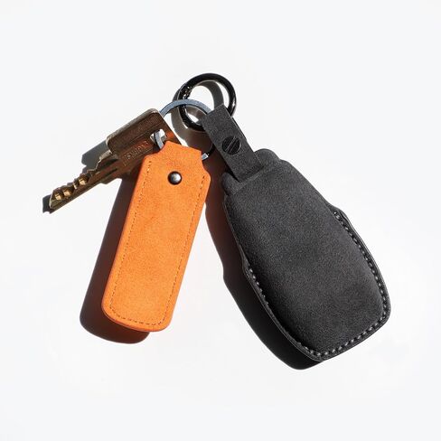 Keychain for Alcantara Material, Handmade Full-Wrap (Black) in Saudi Arabia