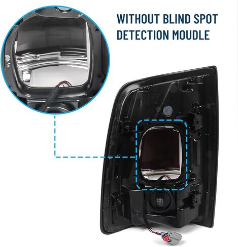 LED Tail Light Assembly For Dodge Ram 2500 3500 2019 2020 2021 2022 2023 2024 Right Passenger Side Black Bezel Rear Lamp w/Blind Spot (Module NOT Included) 68361722AH CH2801224 in Kuwait