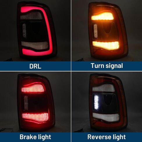 LED Tail Light Assembly For Dodge Ram 2500 3500 2019 2020 2021 2022 2023 2024 Right Passenger Side Black Bezel Rear Lamp w/Blind Spot (Module NOT Included) 68361722AH CH2801224 in Kuwait