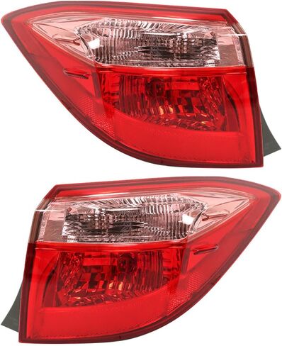 labwork 1 Pair Left and Right Side Outer Tail Lights Replacement for Toyota Corolla Sedan 2017-2019 Brake Light Red Lens TO2805130 8155002B00 in Saudi Arabia