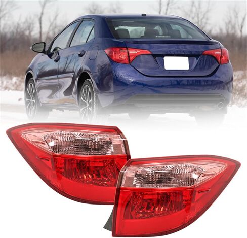 labwork 1 Pair Left and Right Side Outer Tail Lights Replacement for Toyota Corolla Sedan 2017-2019 Brake Light Red Lens TO2805130 8155002B00 in Saudi Arabia