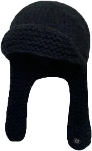 Warm Knit Trapper Hats for Women Ushanka Hat Knit Aviator Hat with Ear Flap Russian Hat for Cold Weather Winter Stocking Cap in Saudi Arabia