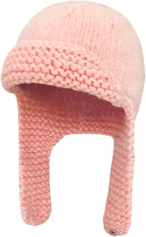 Warm Knit Trapper Hats for Women Ushanka Hat Knit Aviator Hat with Ear Flap Russian Hat for Cold Weather Winter Stocking Cap in Saudi Arabia