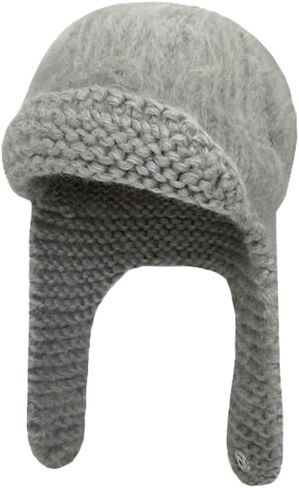 Warm Knit Trapper Hats for Women Ushanka Hat Knit Aviator Hat with Ear Flap Russian Hat for Cold Weather Winter Stocking Cap in Saudi Arabia