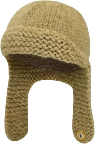 Warm Knit Trapper Hats for Women Ushanka Hat Knit Aviator Hat with Ear Flap Russian Hat for Cold Weather Winter Stocking Cap in Saudi Arabia