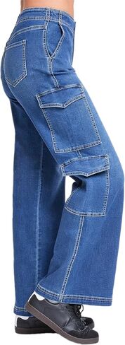 YMI Women’s Wide Leg Double Cargo Jean in Saudi Arabia