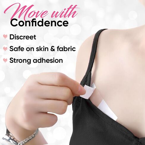 Double Sided Body Tape for Clothes and Dress - Transparent Fabric Tape, Tape for Fashion with Long Strips and Fan-Shaped Strips in Saudi Arabia