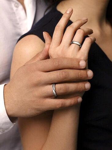 FaithHeart Band Rings 2/4/6/8 mm Width Stainless Steel/18K Gold Plated Polished Wedding Bands for Men Woman Personalized Customizable Gifts in Saudi Arabia