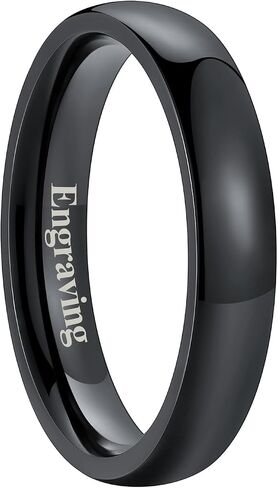 FaithHeart Band Rings 2/4/6/8 mm Width Stainless Steel/18K Gold Plated Polished Wedding Bands for Men Woman Personalized Customizable Gifts in Saudi Arabia