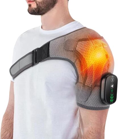 Shoulder Heating Pad for Men Women, Heated Shoulder Wrap with 3 Vibration and Heat Settings for Rotator Cuff Pain Relief in Saudi Arabia