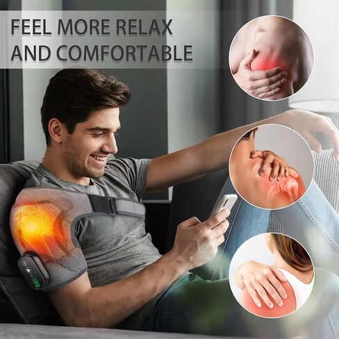 Shoulder Heating Pad for Men Women, Heated Shoulder Wrap with 3 Vibration and Heat Settings for Rotator Cuff Pain Relief in Saudi Arabia