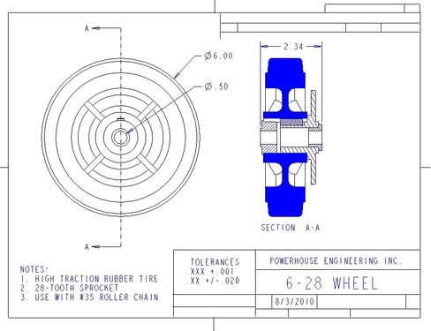 Drive Wheel with Steel Sprocket (5-Inch, 28-Tooth) in Saudi Arabia