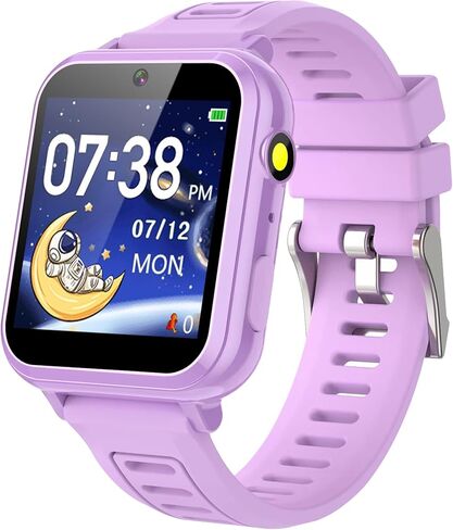 ساعات ذكية للأطفال للفتيات، ساعة ذكية للأطفال مع 24 لعبة وكاميرا ومسجل فيديو ومشغل موسيقى ومنبه وآلة حاسبة وتقويم وساعة توقيت ومصباح يدوي وعداد الخطى هدايا للفتيات من سن 3 إلى 12 عامًا in Kuwait