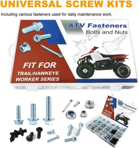 مجموعة مسامير ATV 330 قطعة تناسب Polaris Trail Blazer 250/330/400، Trail Boss 250/325/350L/330/4X4، Worker 335/500، Hawkeye 300/325/400 مجموعة أدوات تثبيت مسامير بلاستيكية لهيكل السيارة in Kuwait