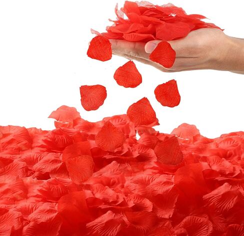 Bbto 200 Pcs Artificial Rose Petal with 9 Pcs Heart Shape Candles Romantic Love Candle Tealight Candle Scatter Petal Romantic Decorations for Wedding Valentine's Day Dinner Cake Decor Party Favor in Saudi Arabia