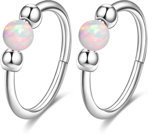 18G Opal Nose Rings, small earrings, Hypoallergenic 316L Surgical Steel Nose Piercing Jewelry for Men and Women in Kuwait