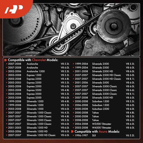A-Premium 0K2AA15908 Serpentine Drive Belt Compatible with Chevy, Cadillac, GMC, Honda, Hummer, Workhorse, Isuzu, Acura Cars - Sierra, Suburban 2500, Express, Silverado, Yukon, W42, Passport & More in Saudi Arabia