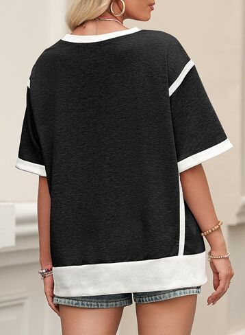 ملابس علوية صيفية للسيدات من SHEWIN قمصان غير رسمية كبيرة الحجم تيشيرتات فضفاضة بأكمام قصيرة موضة ربيع 2025 in Kuwait