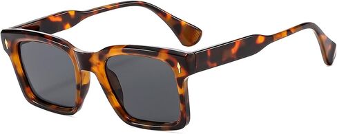 Onrtry Trendy Square Sunglasses for Men Women, Retro Rectangle Womens Mens Shades Sun Glasses UV400 Protection in Kuwait