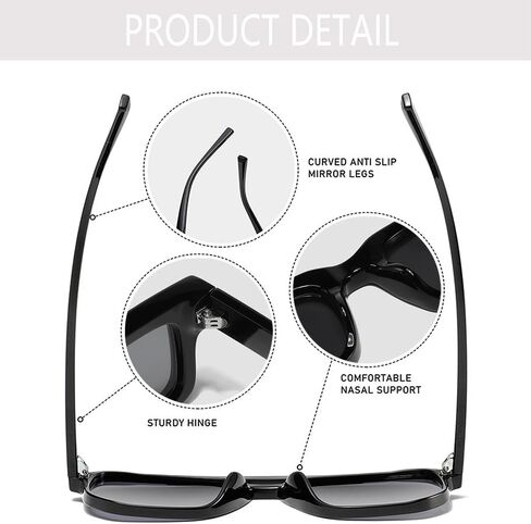 Onrtry Trendy Square Sunglasses for Men Women, Retro Rectangle Womens Mens Shades Sun Glasses UV400 Protection in Kuwait