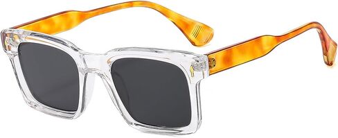 Onrtry Trendy Square Sunglasses for Men Women, Retro Rectangle Womens Mens Shades Sun Glasses UV400 Protection in Kuwait