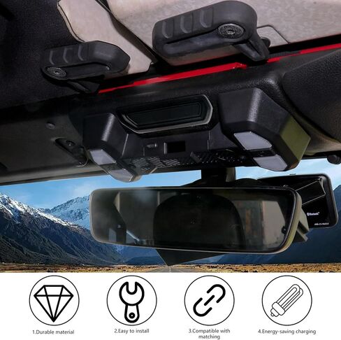 مصابيح LED داخلية قابلة لإعادة الشحن متوافقة مع 2018-2023 Jeep Wrangler JL 2/4 باب 4XE Gladiator JT Accessories زر ضغط LED وأضواء منطقة المقعد الأمامي 5980K أبيض 24 LED in Kuwait