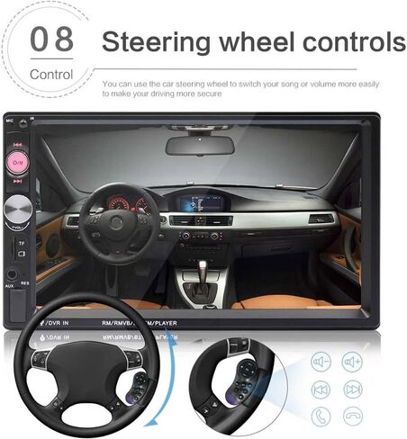 متوافق مع أجهزة Apple Carplay اللاسلكية والسلكية وستيريو السيارة Android Auto Double Din، وأجهزة استقبال راديو السيارة Android 11 مقاس 7 بوصة مع راديو FM/RDS، وبلوتوث، ووصلة مرآة، ونظام تحديد المواقع/WiFi/USB in Kuwait