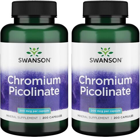 Swanson Chromium Picolinate - Natural Supplement - (200 Capsules, 200mcg Each) (2 Pack) in Saudi Arabia