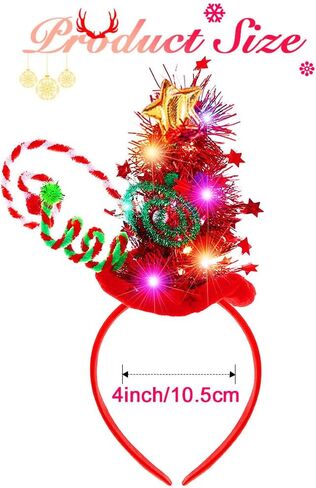 Nicute Christmas Tree Headband Sparkly Elf Hair Band Light Up Headwear Xmas Headpiece Accessory for Women and Girls in Saudi Arabia