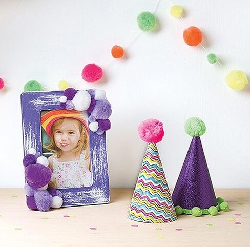 Essentials by Leisure Arts Pom Poms - White - 5mm - 100 Piece pom poms Arts and Crafts - White Pompoms for Crafts - Craft pom poms - Puff Balls for Crafts in Kuwait